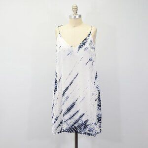 Gypsy 05 Navy Blue & White Tie-Dye Mini Shift DRess